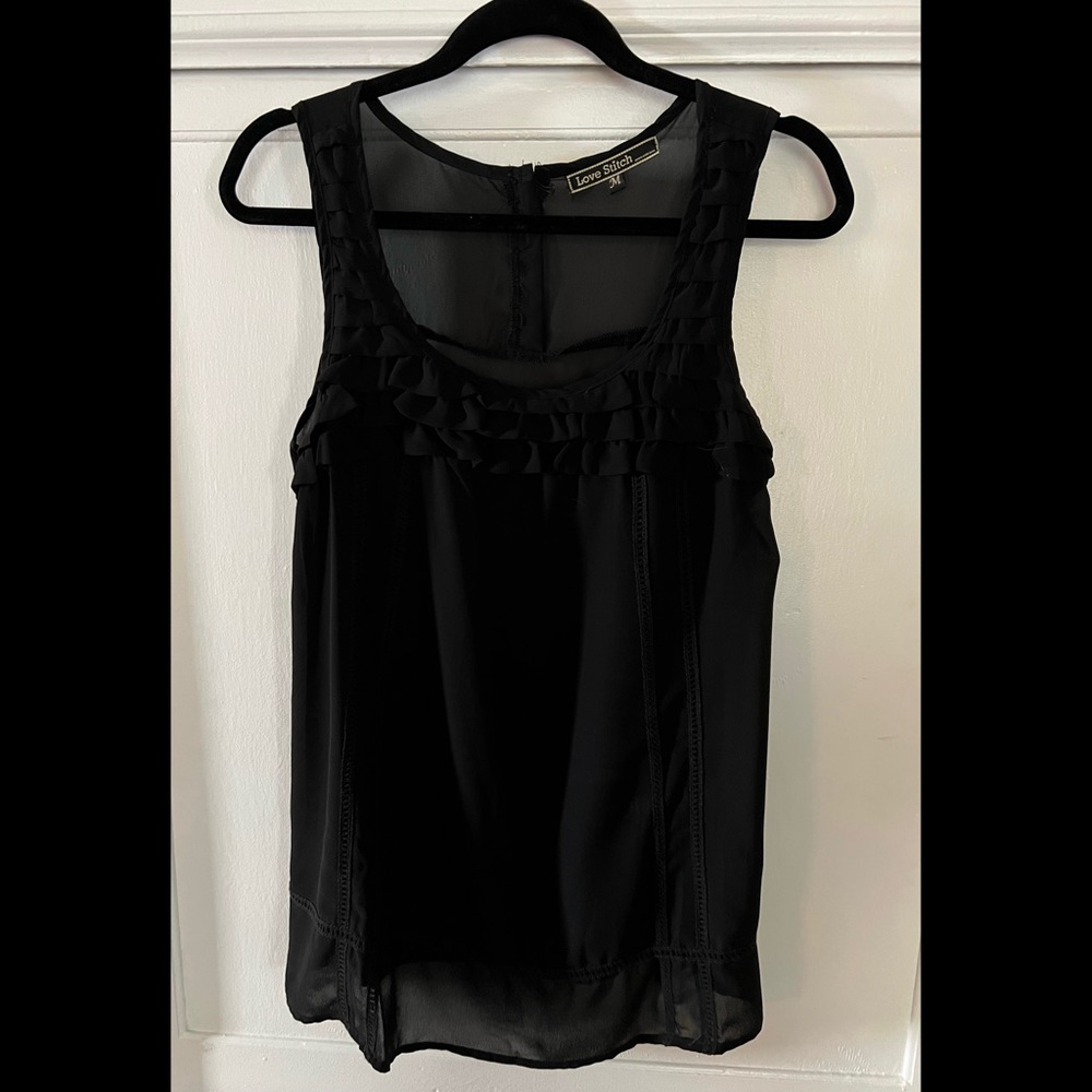 LOVE STITCH Black Sleeveless Top - Size M